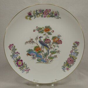 Wedgwood Kutani Crane Bone China 9" Luncheon Salad Plate Gold Trim England